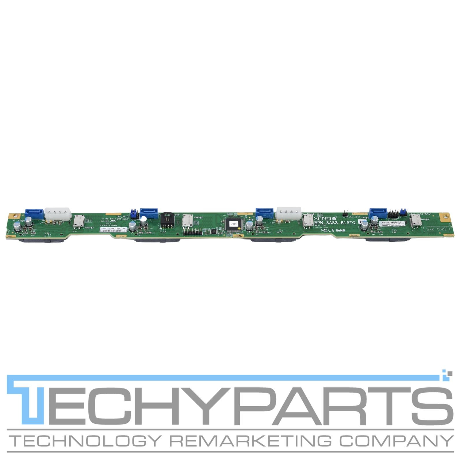 Supermicro BPN-SAS3-815TQ-N4 4x 3.5" 12Gb/s SAS3 6Gb/s SATA 1U Backplane w/ NVME