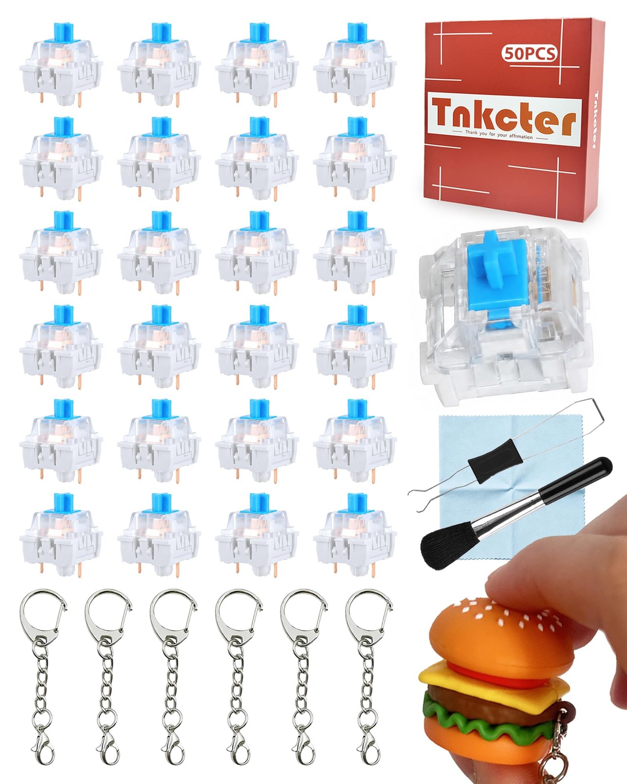 50PCS Clicker Switches for 3D Prints, Mechanical Keyboard Switch Kit
