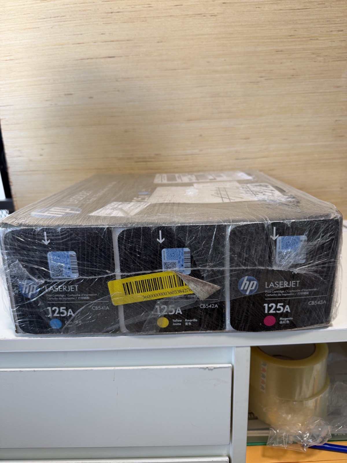 3 New Sealed Genuine HP 125A Tri-Pack Toner Cartridge Set CB541A CB542A CB543A