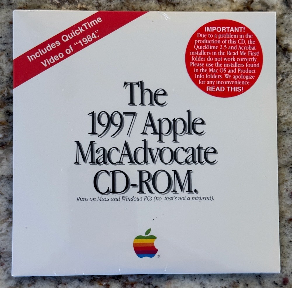 1997 Apple Computer MacAdvocate CD-ROM Sealed Vintage Mac Macintosh