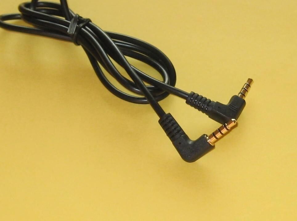 2PK 12' Extra Long 4-Pole TRRS 3.5mm Right Angle Male to Male Stereo Audio Cable