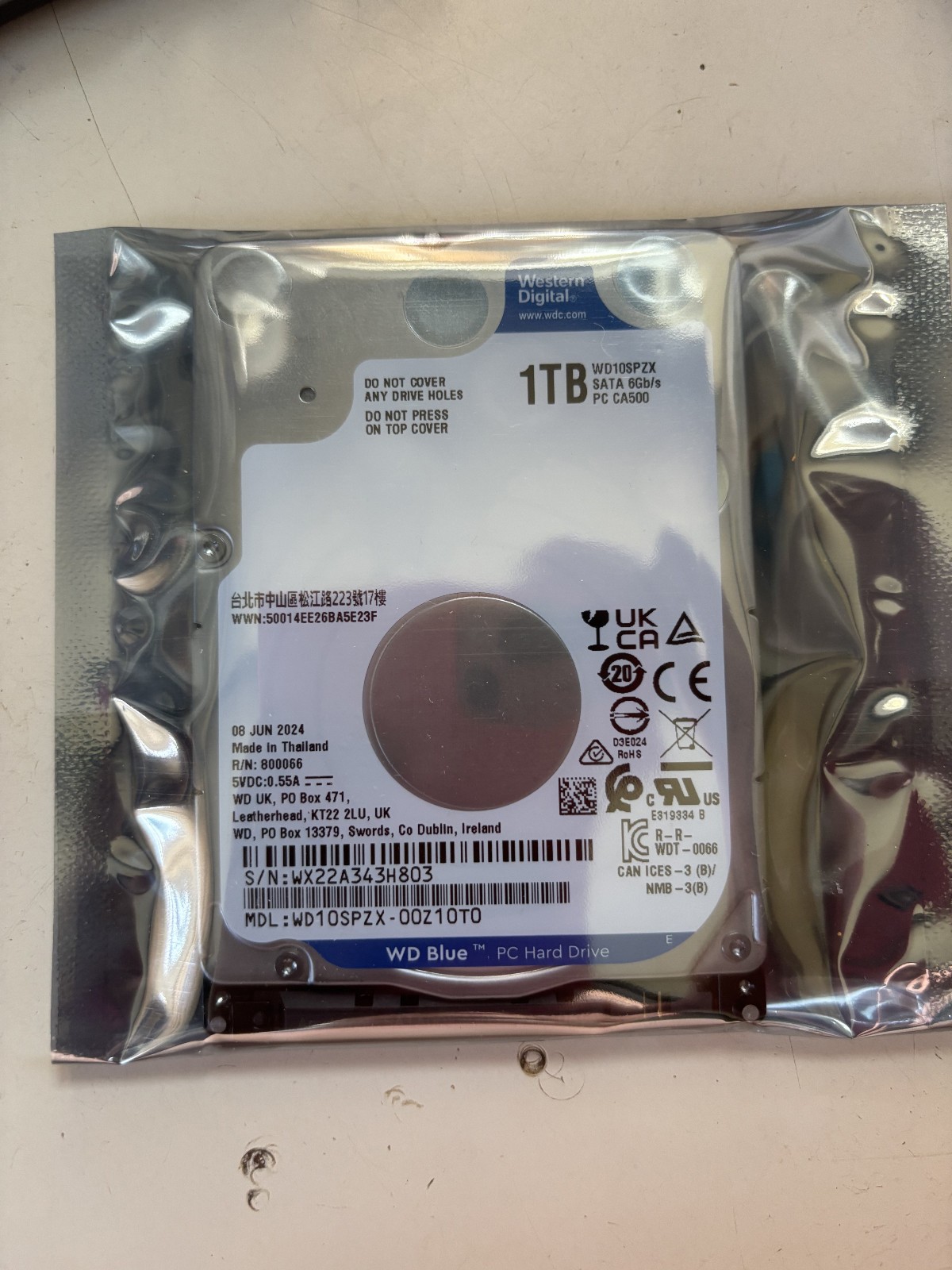 Western Digital Blue 1TB Internal Hard Drive WD10SPZX-75Z10