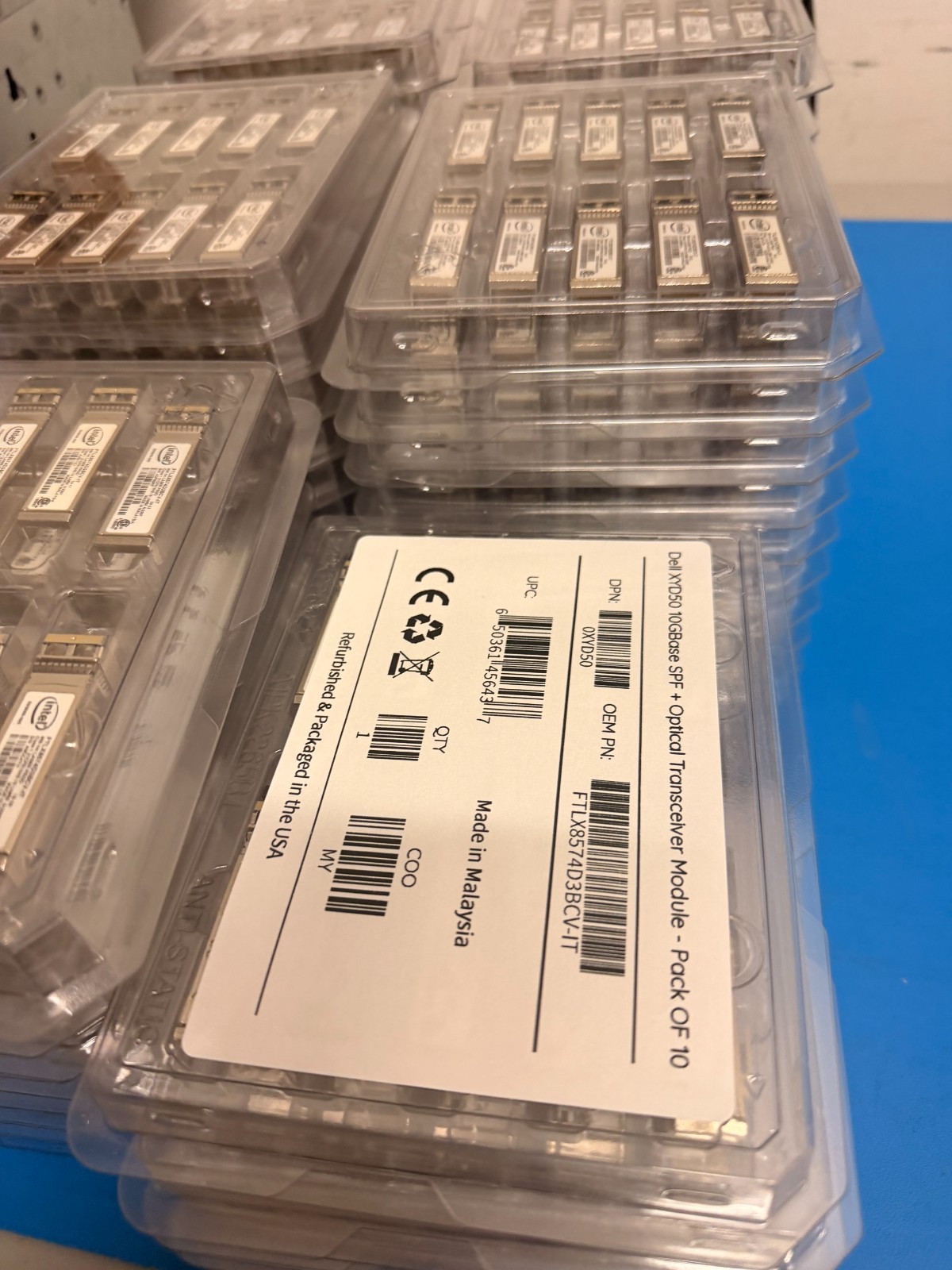 LOT of 10 DELL DPN: 0XYD50 | Intel FTLX8574D3BCV-IT  10G SFP+SR 850nm LC SFP