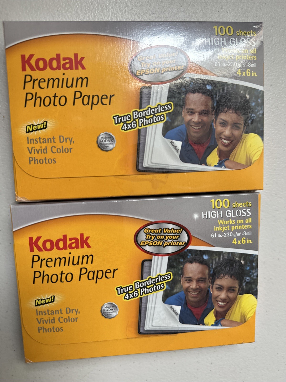 Kodak 4x6 Inkjet Premium Picture Paper 100 Sheets High Gloss,  Satin Sheets LOT