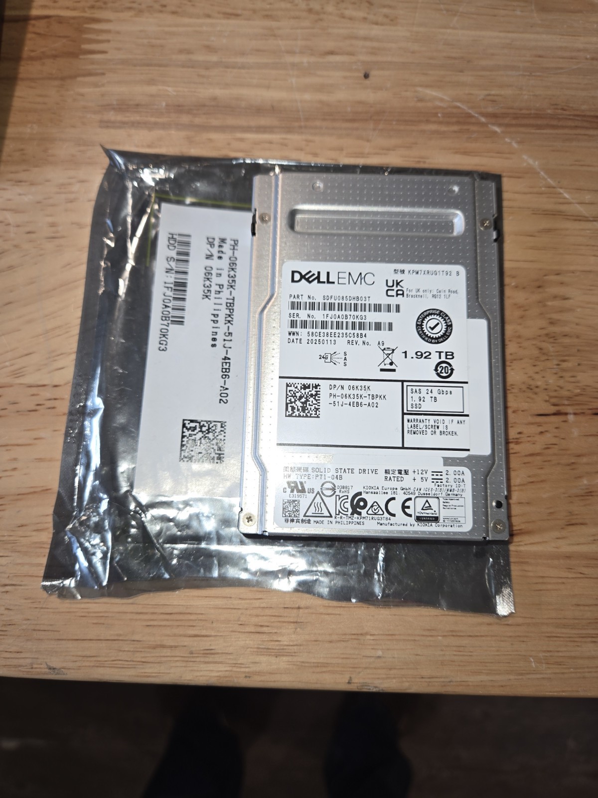 NEW Dell 06K35K 6K35K 1.92TB 6K35K 24Gbps SAS RI TLC 2.5 Dell SSD G14 KIT
