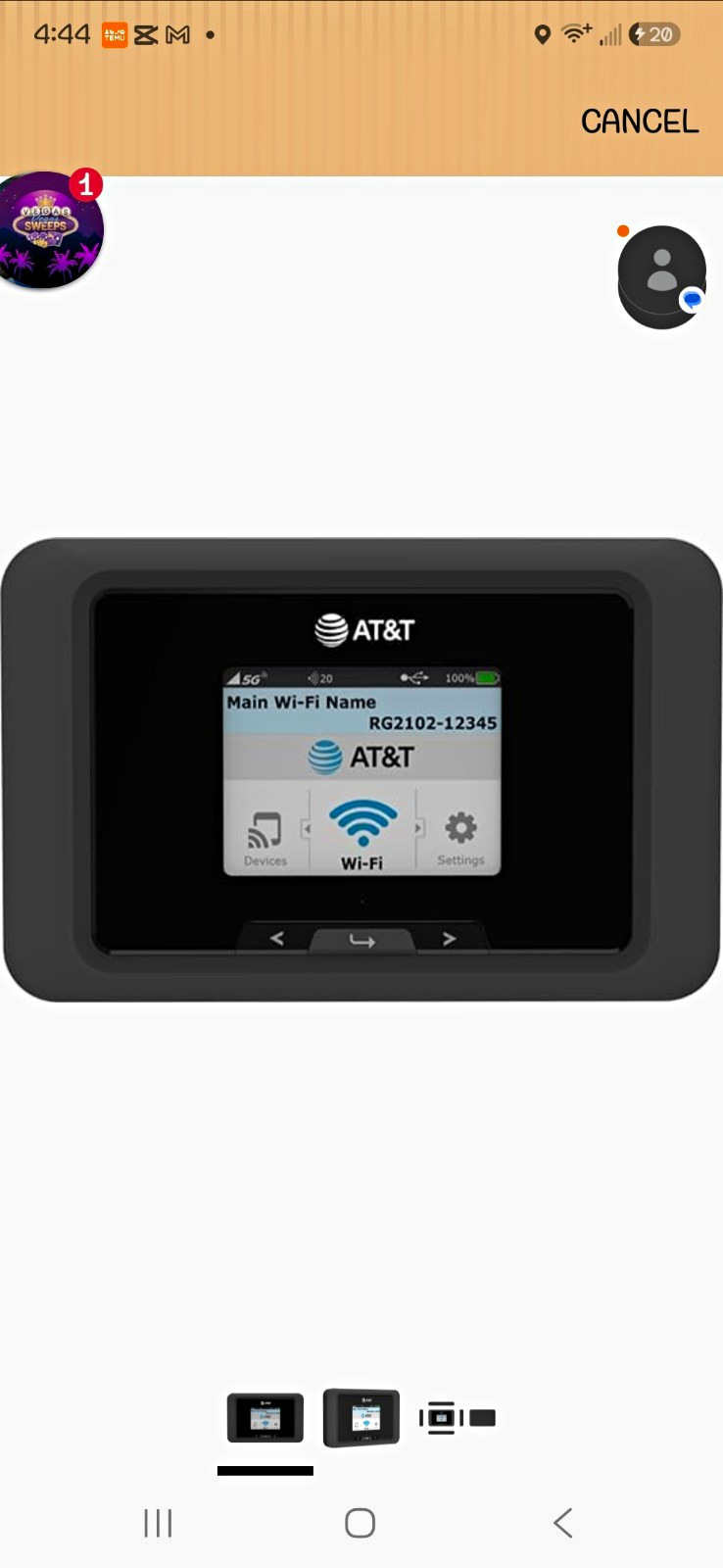 Franklin A50 5G | WiFi 6 | Removable 5000 mAh Battery | 2.4" Display | AT&T