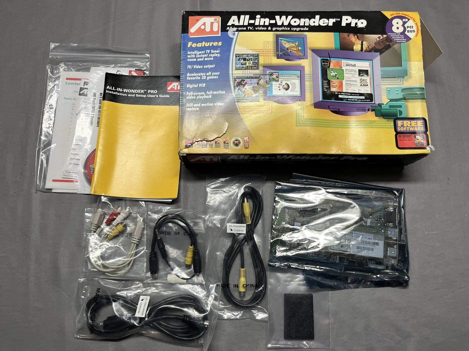 ATI All In Wonder Pro TV Video & Graphics PCI 8MB Video Card with Original Box