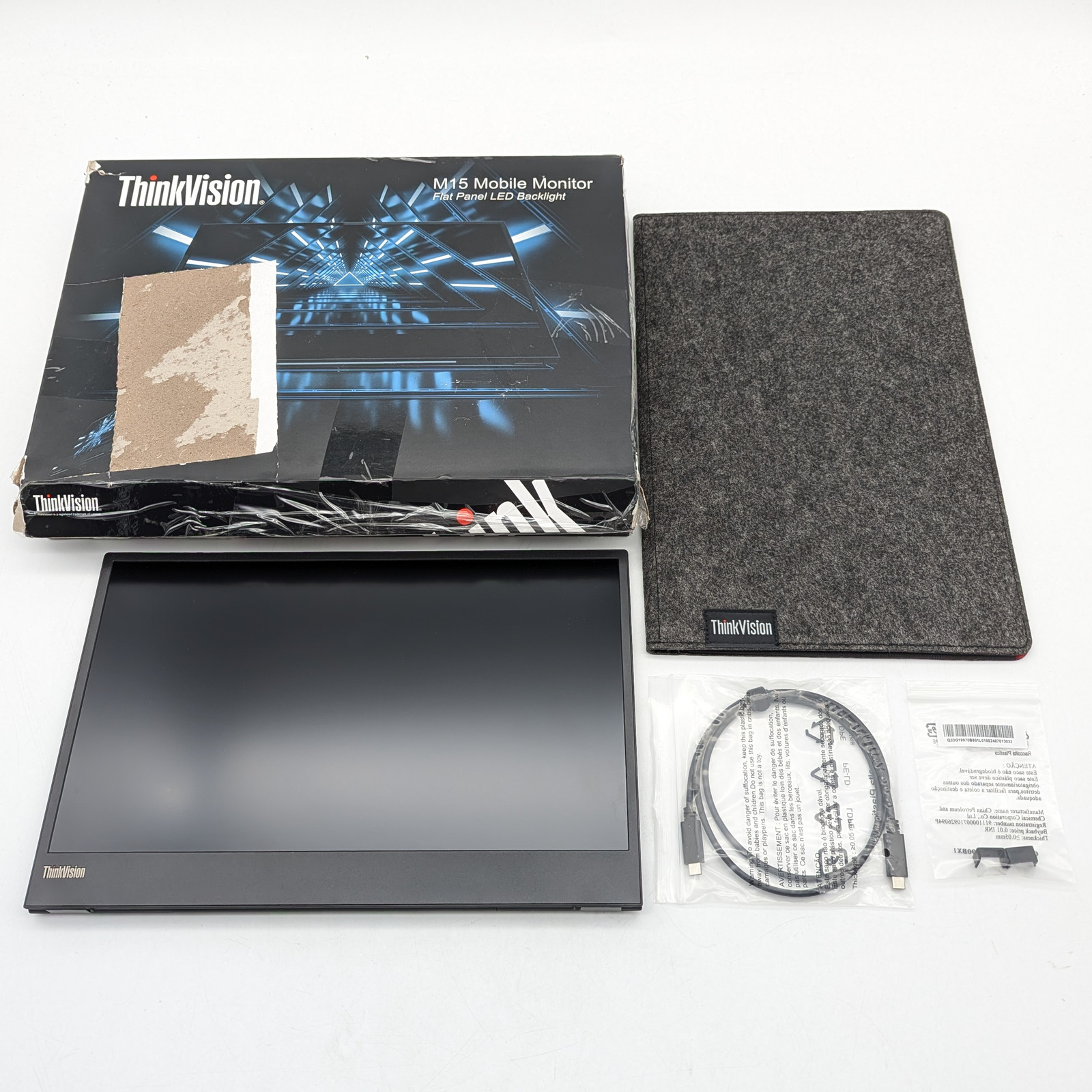 Lenovo Thinkvision M15 15.6" 1920x1080 60Hz 14ms IPS LED Monitor 62CAUAR1US