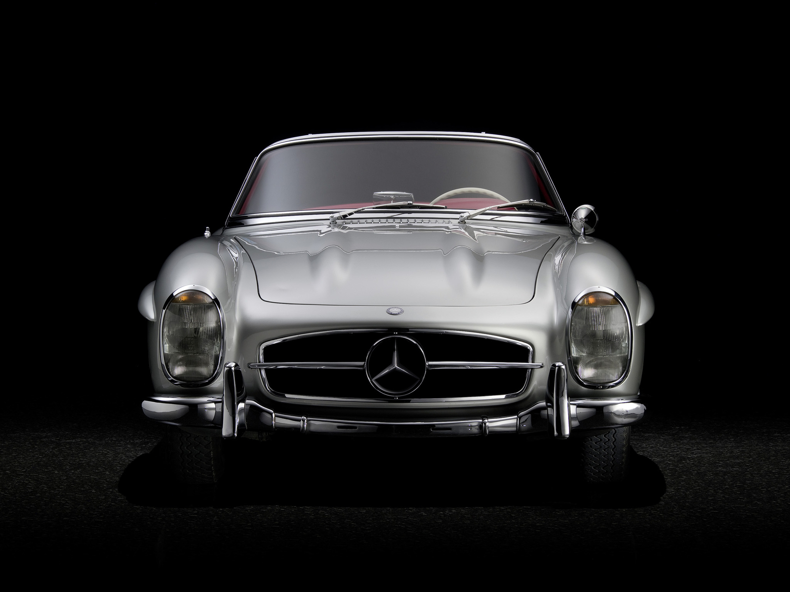 Cars 1957 mercedes benz 300sl r198 retro Desk Mat Stitched