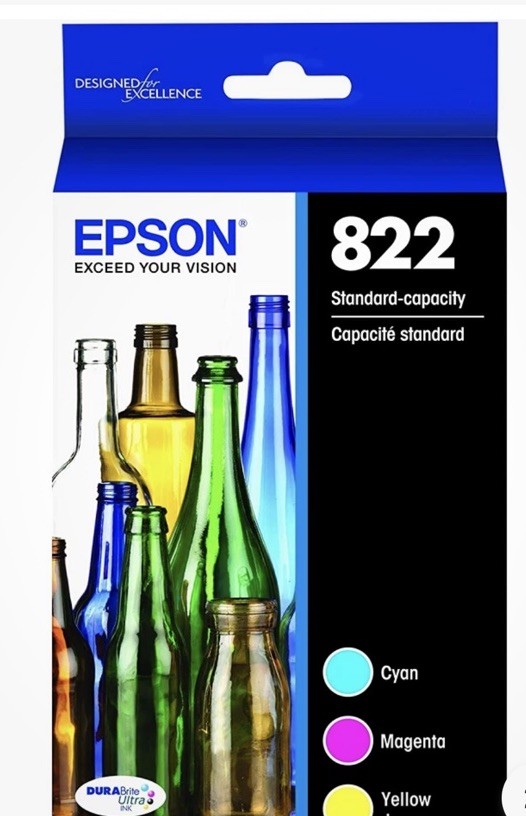 Epson T822520-S T822 3 - Pack Standard Capacity Multi Ink Cartridges exp 5/2029