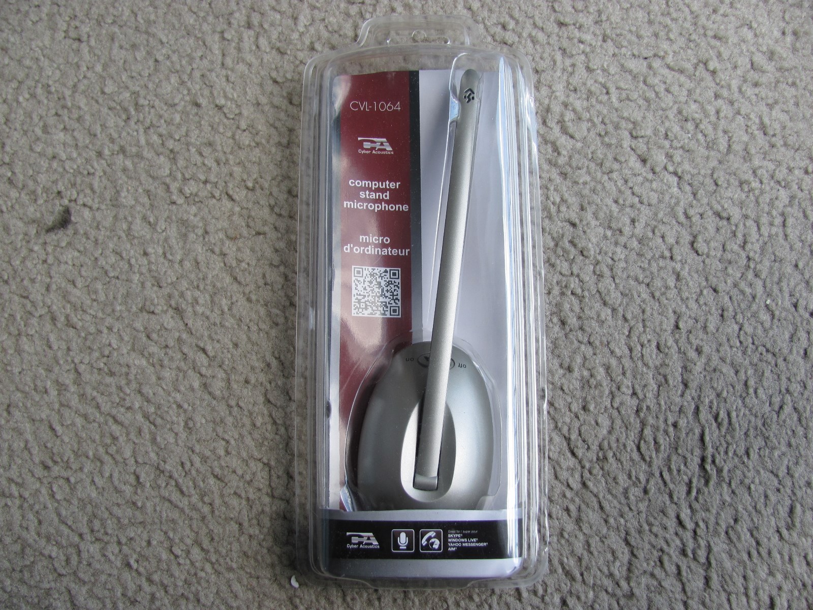 Brand New Cyber Acoustics CVL-1064 Computer Stand Microphone