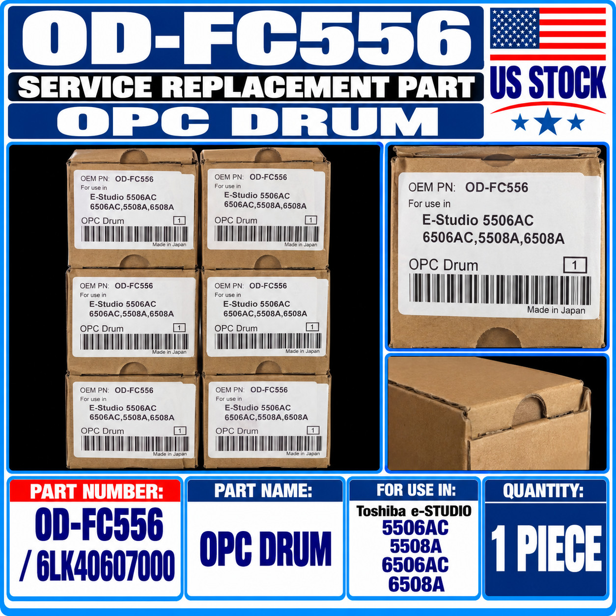 GENERIC TOSHIBA OD-FC556 6LK40607000 OPC Drum e-STUDIO 5506AC 5508A 6506AC 6508A