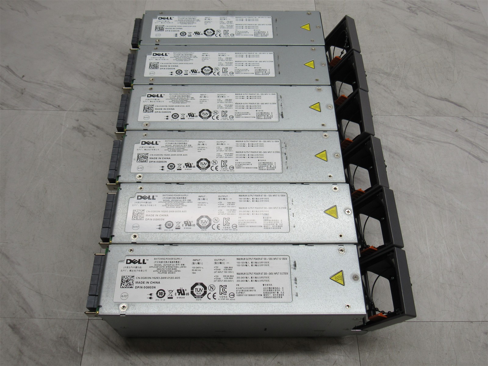 6 LOT - DELL E2700P-00 Power Supply 0G803N for PowerEdge M1000e Blade System