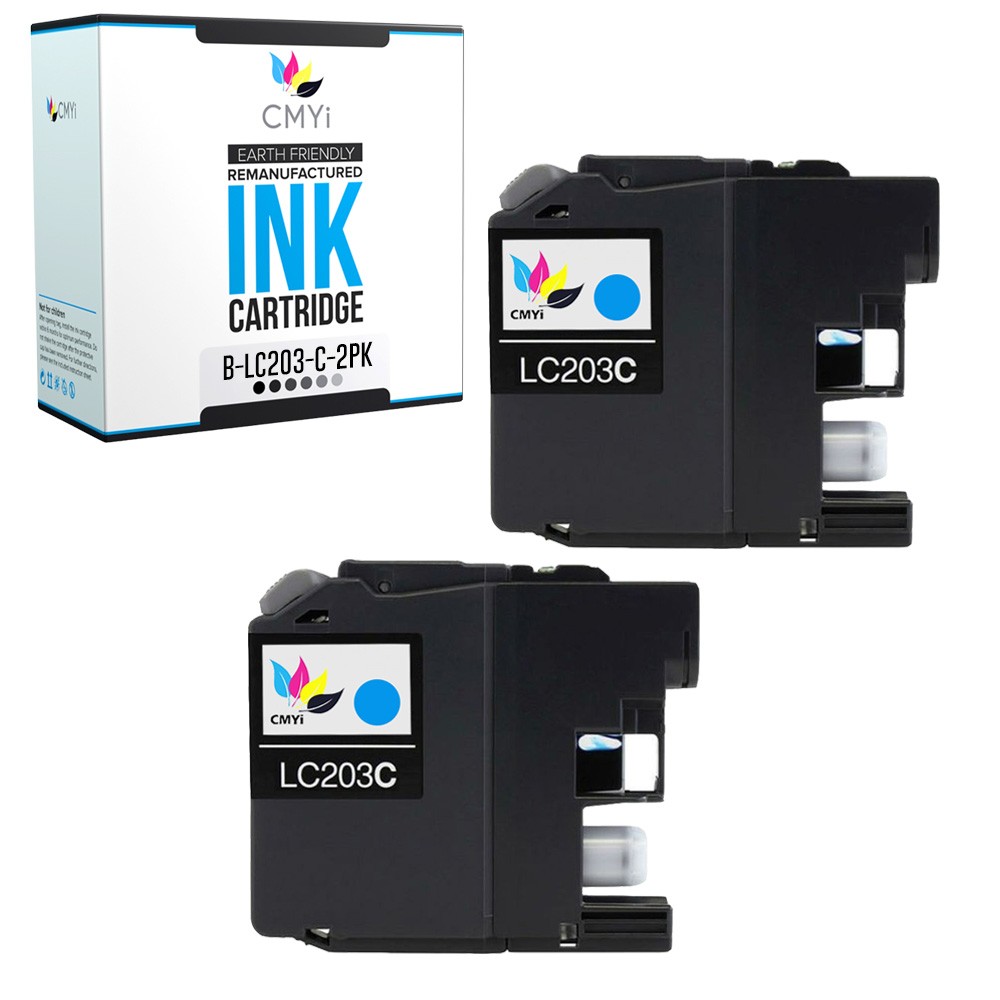 CMYi Compatible LC203C Ink Cartridge 2PK fits Brother MFCJ4320DW J4420DW J5520DW