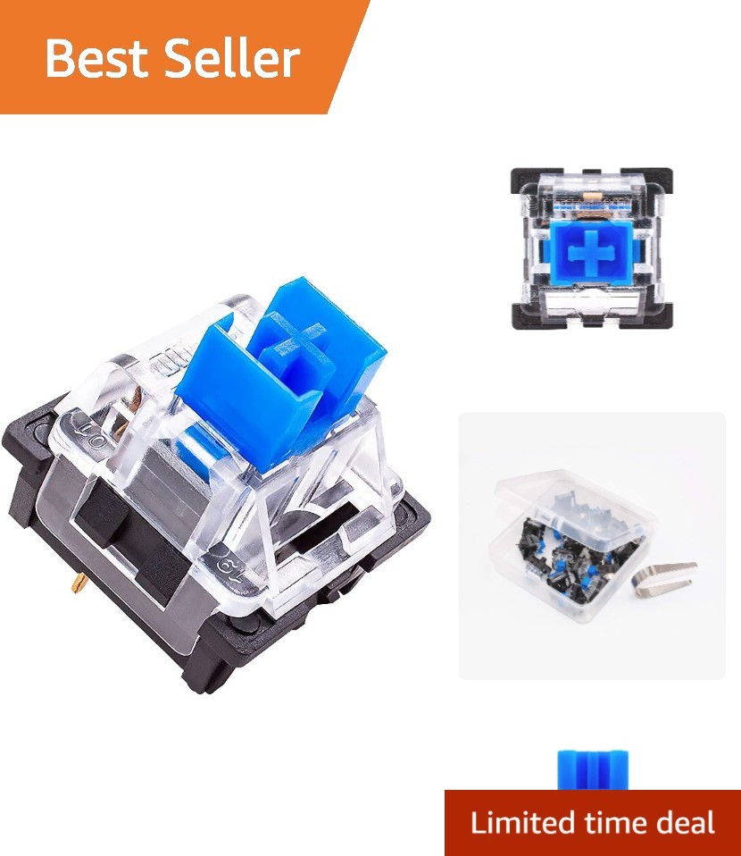 Solder-Free Blue Tactile Switches - 20 Pack for Instant Keyboard Customization