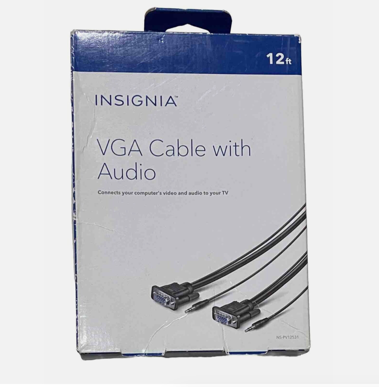 Insignia VGA Cable with Audio Black Cord NS-PV12531 12 inch Cable Computer