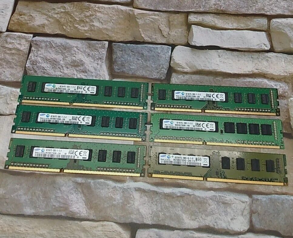 24GB (6x 4GB) Samsung PC3 Desktop Memory RAM  DDR3 - Mixed speeds