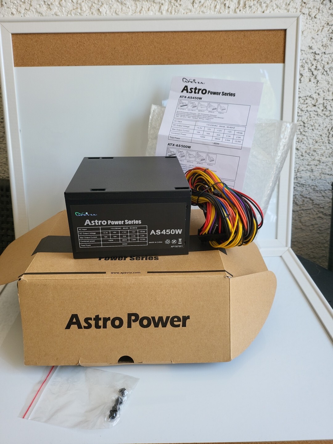 Apevia ASTRO 450W Power Series Silent Black Fan Smart Thermal Fan Speed Control