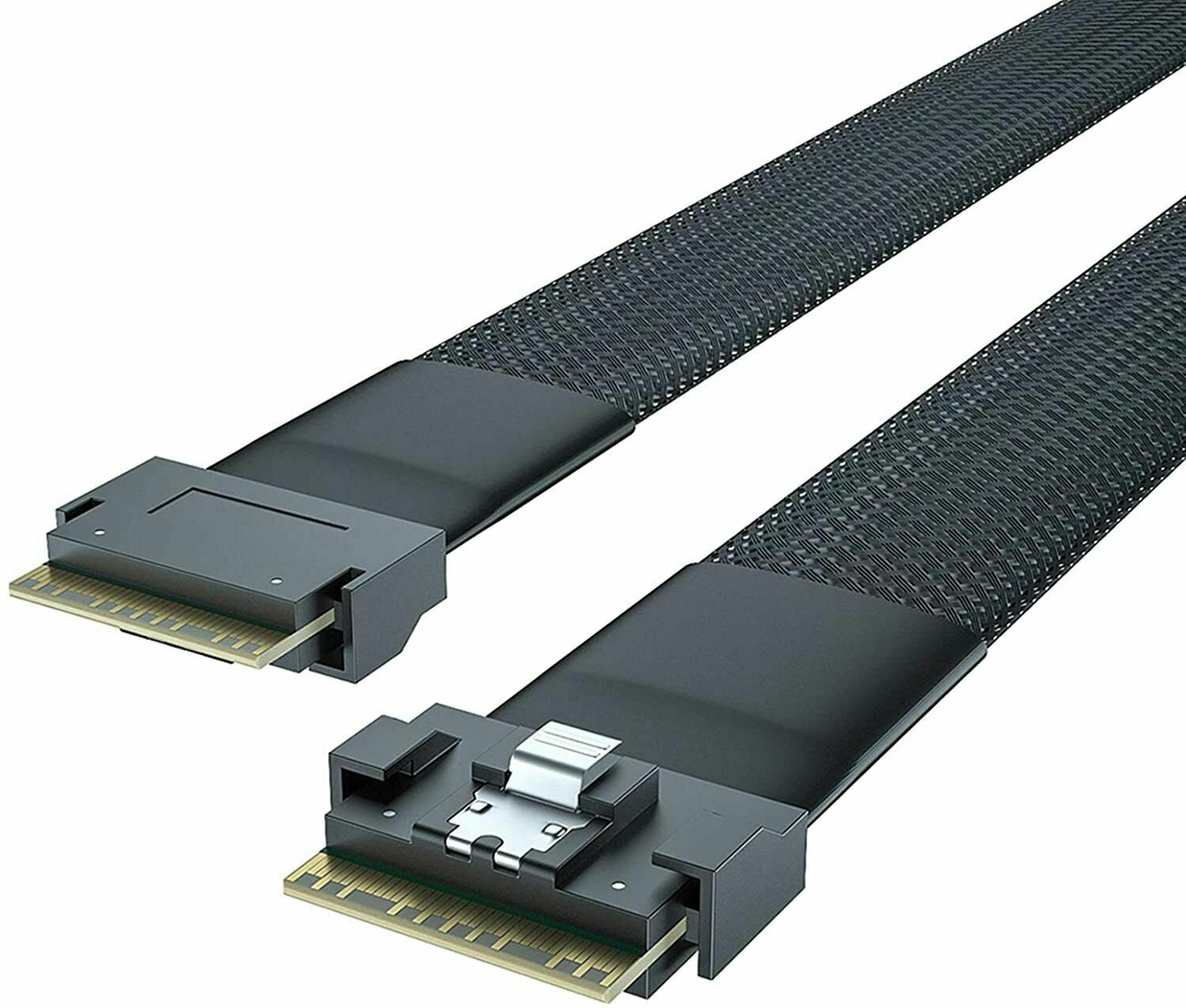 24 G Internal SlimSAS SFF-8654 8i cable Straight 85 Ohm PCIe 4.0 1 Meter