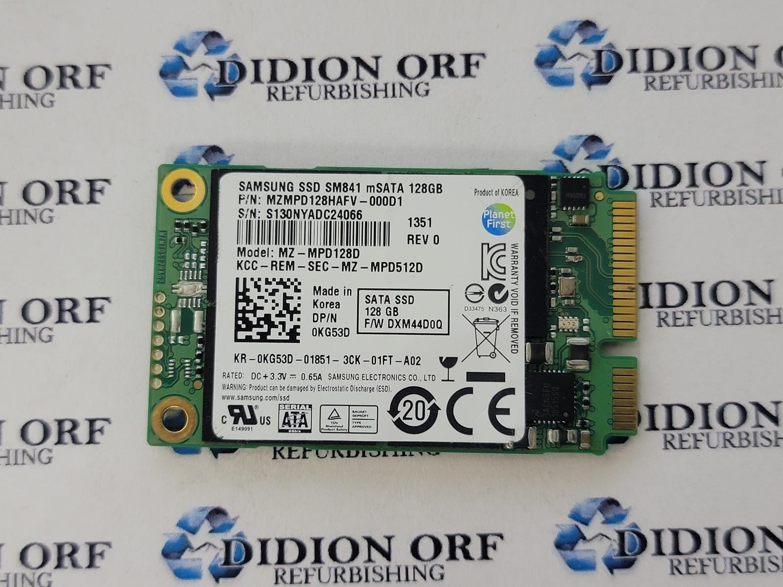 SAMSUNG SM841 128GB mSATA SSD MZ-MPD256D, Grade A SKU 23578