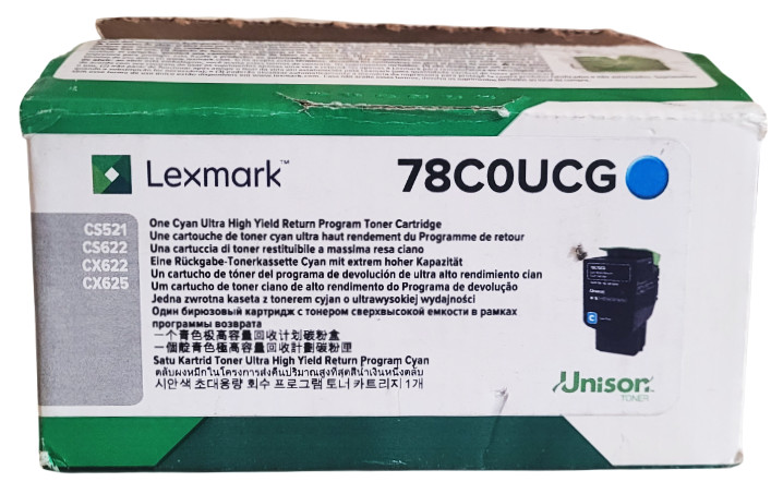 Lexmark 78C0UCG Cyan Ultra High Yield Toner Cartridge New Sealed-Open Box