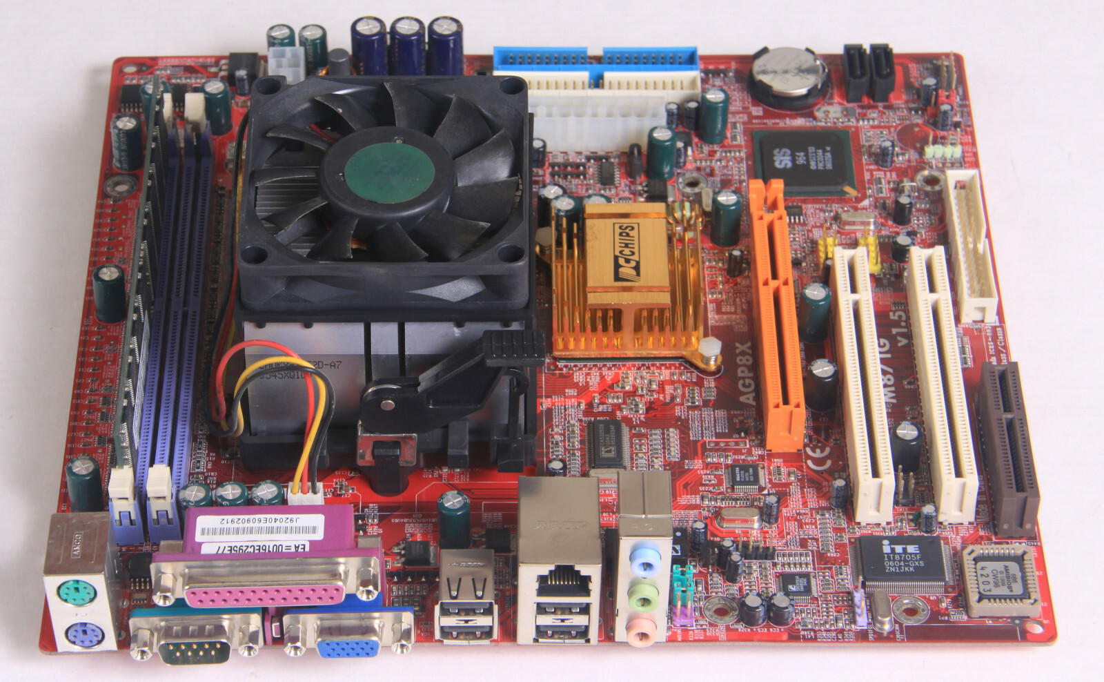 PCChips M871G Motherboard with AMD Sempron 2600+, 256MB DDR SDRAM - Tested Good