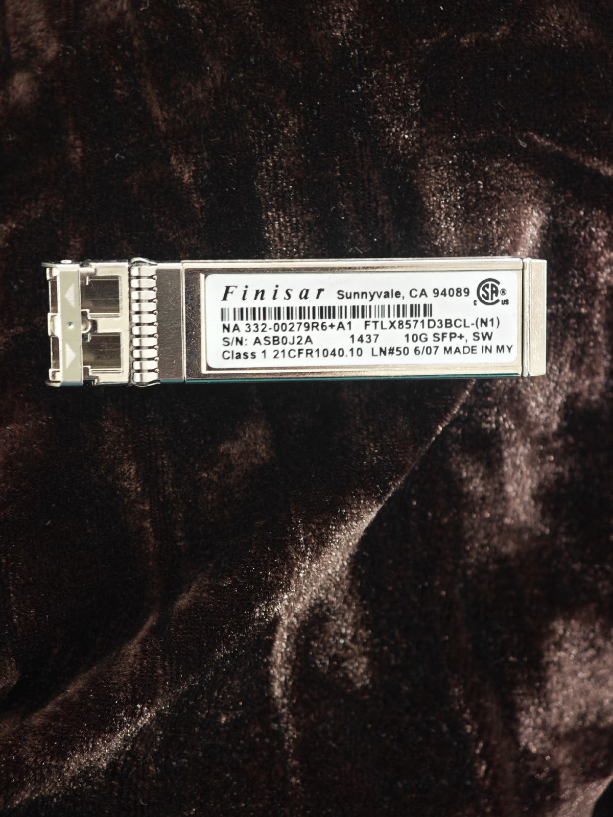 Netapp 332-00279R6+A0 FINISAR FTLX8571D3BCL-N1 10GB SFP+ NA Transceiver X6589-R6