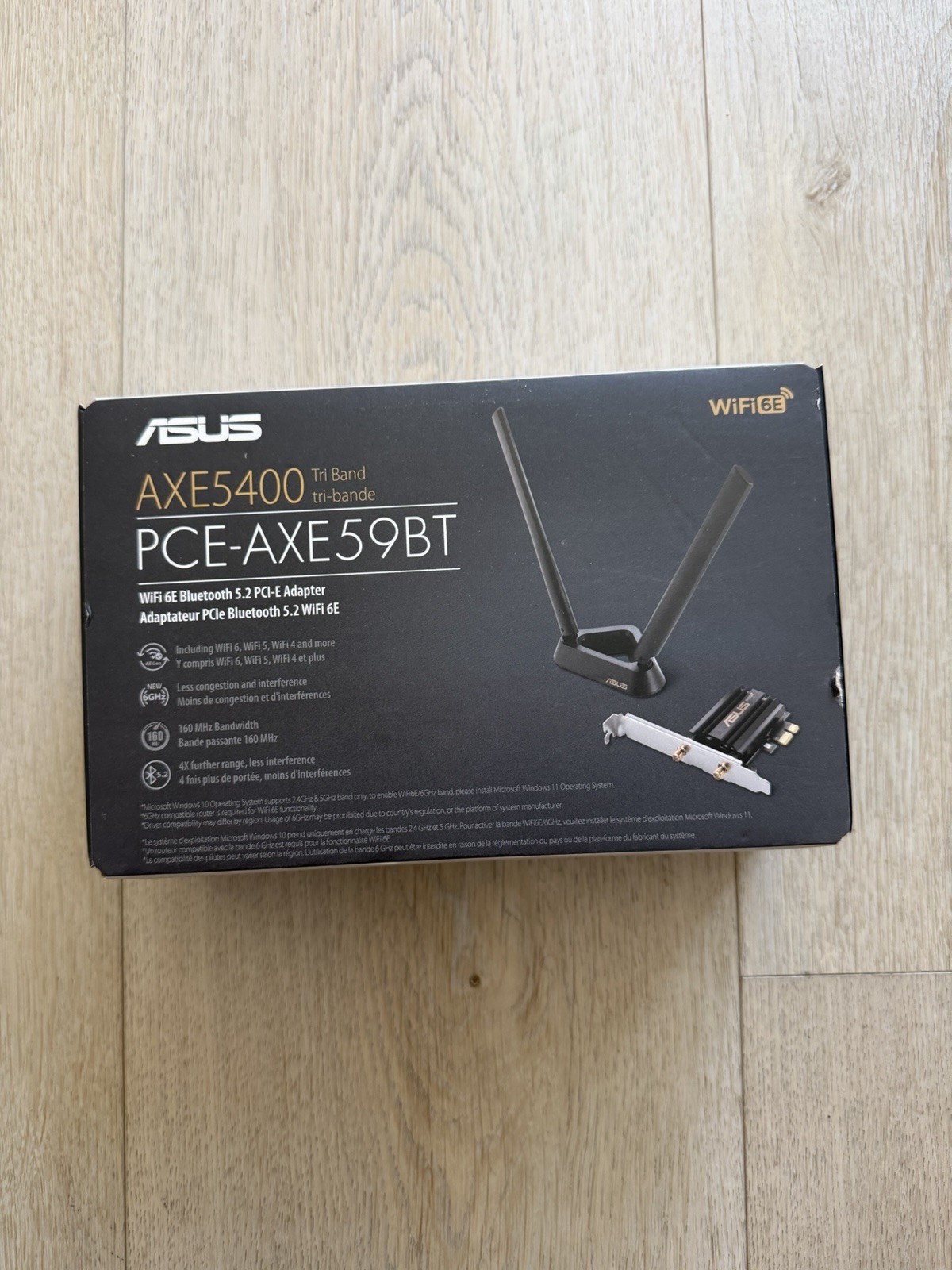 ASUS PCE-AXE59BT AXE5400 WiFi 6E Bluetooth 5.2 PCIe Adapter New