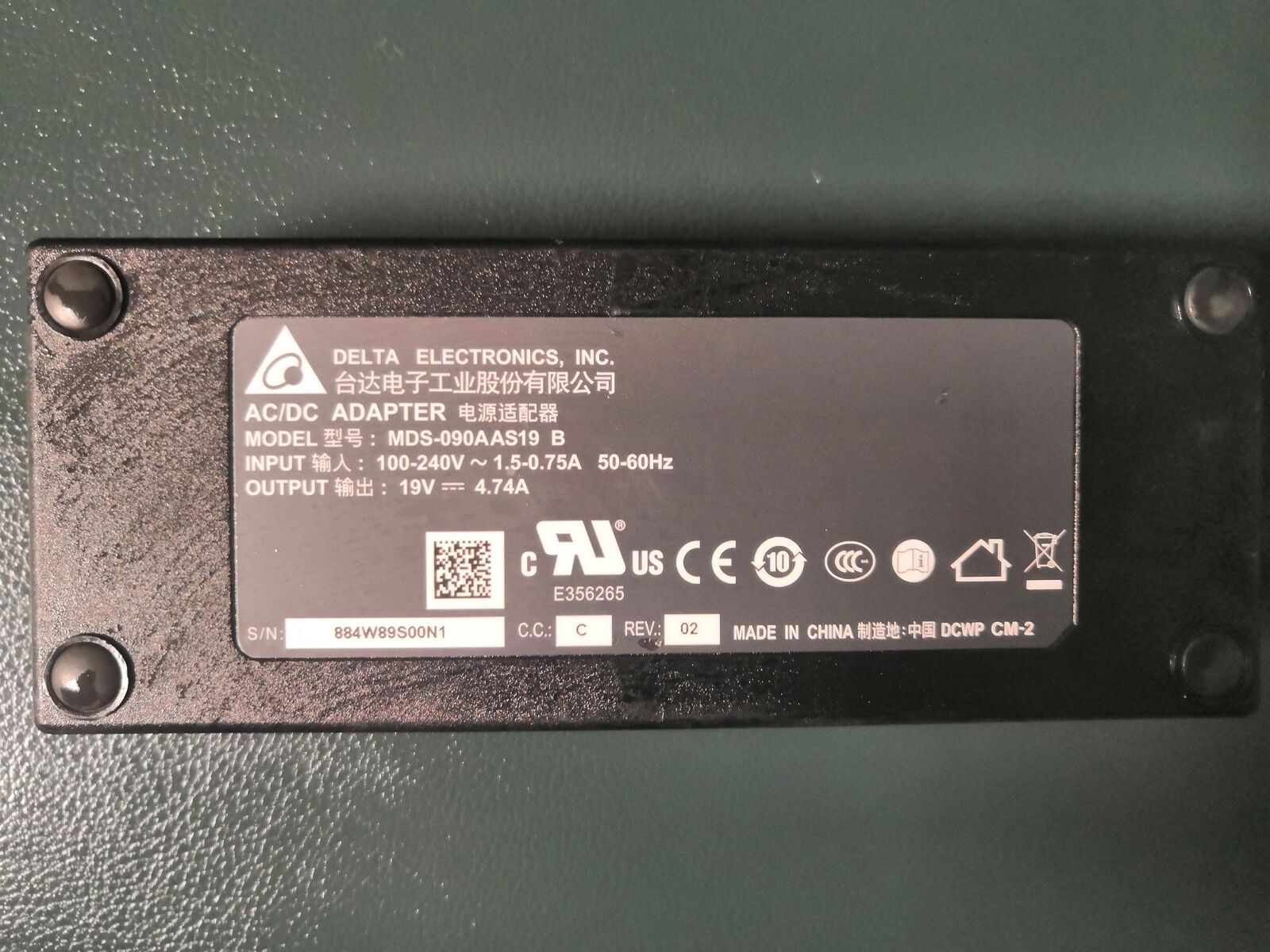 1PC 3-Pin AC Adapter for Sonoscape E2 Ultrasound Machine Charger MDS-090AAS19B
