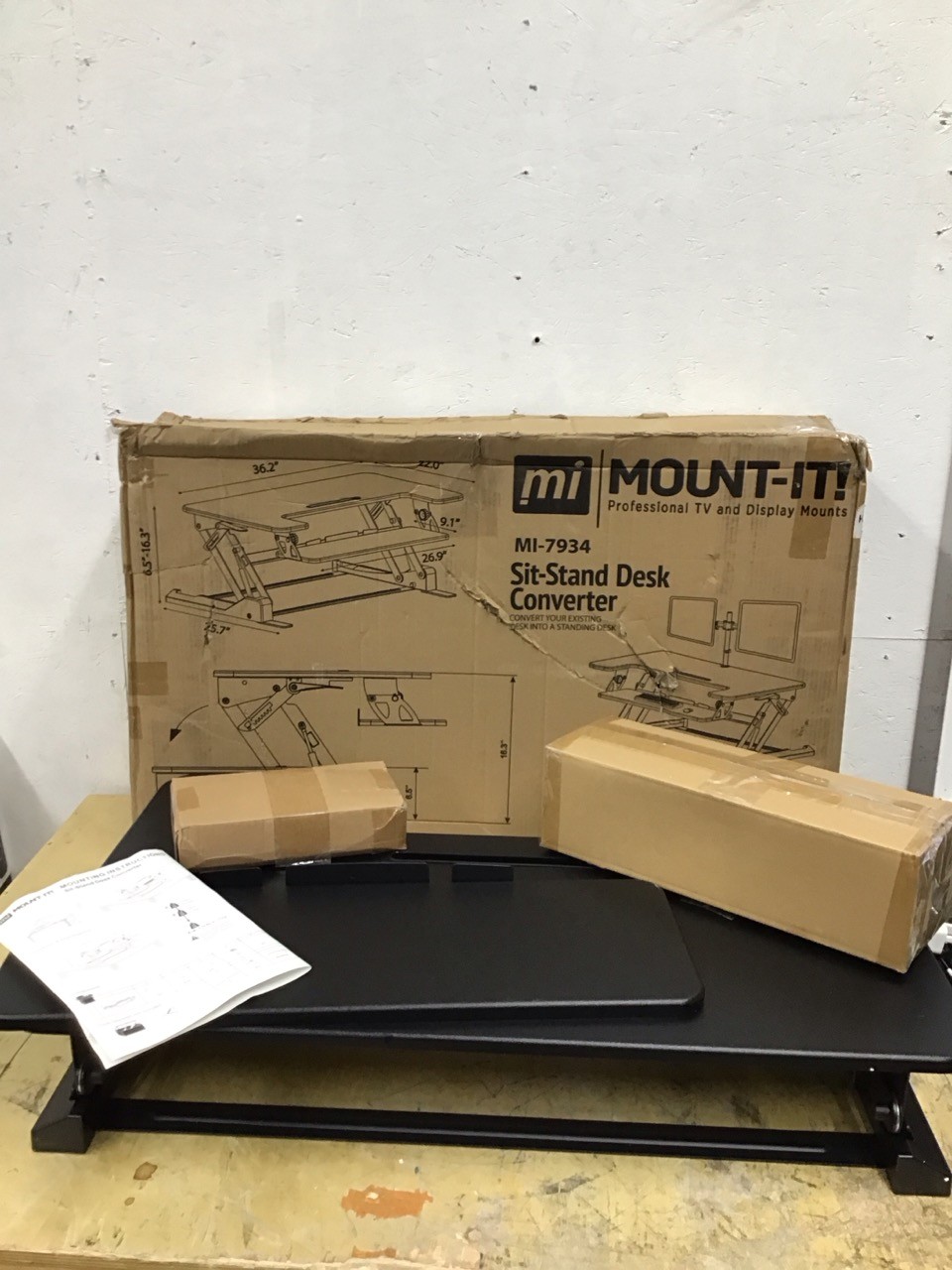 Mount it Standing Desk Converter /w Dual Monitor Mount Sit/Stand MI-7934