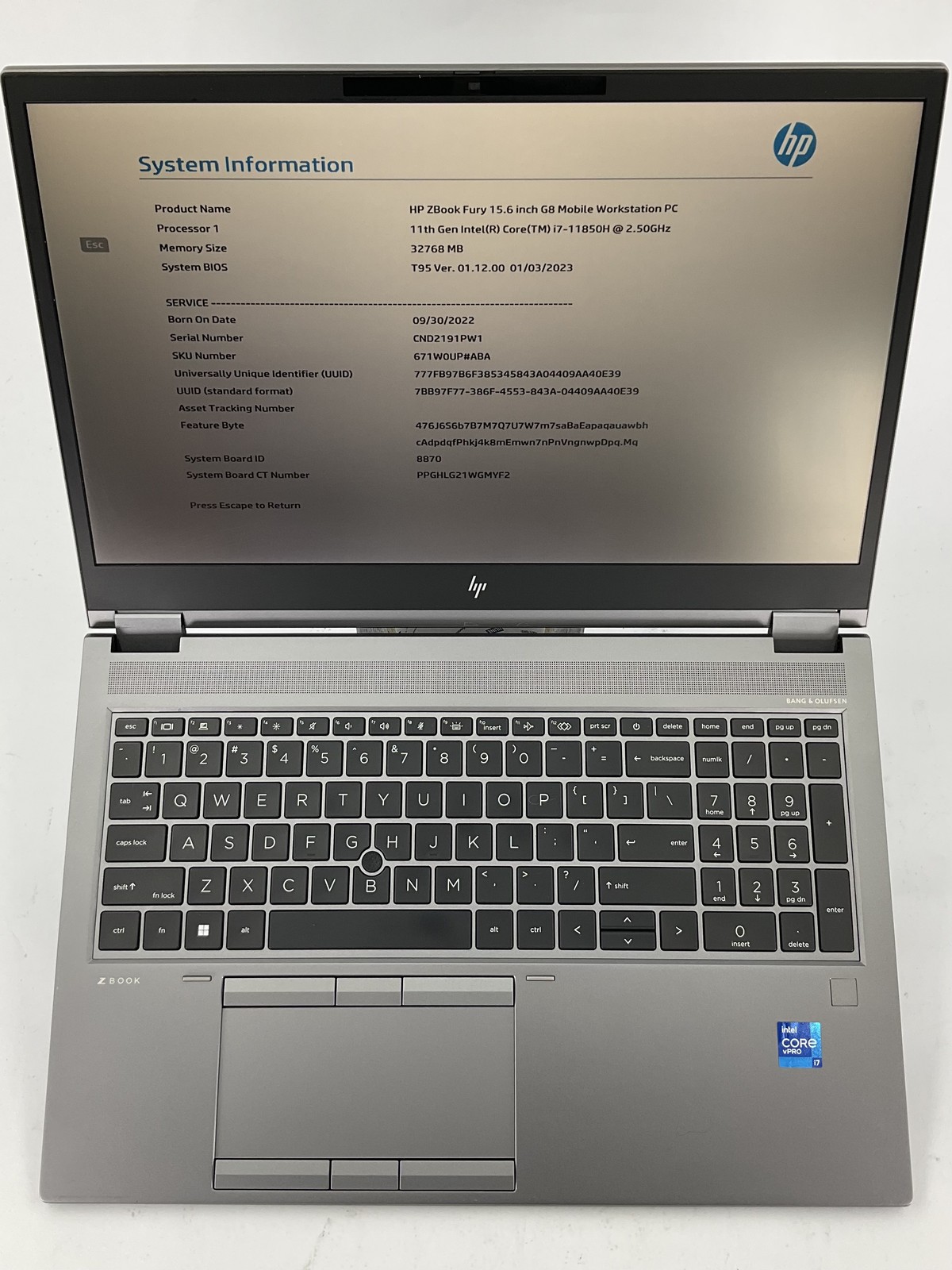 HP Zbook Fury G8 15.6" Core i7-11850H 512GB 32GB B Win 11 Pro RTX A3000
