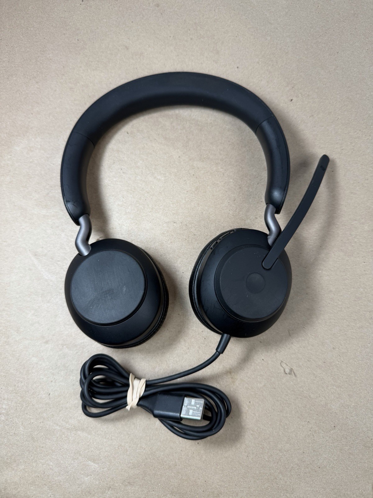 Jabra Evolve2 40 SE Wired USB-A On-Ear Headset Boom Mic Black Works Ships Fast