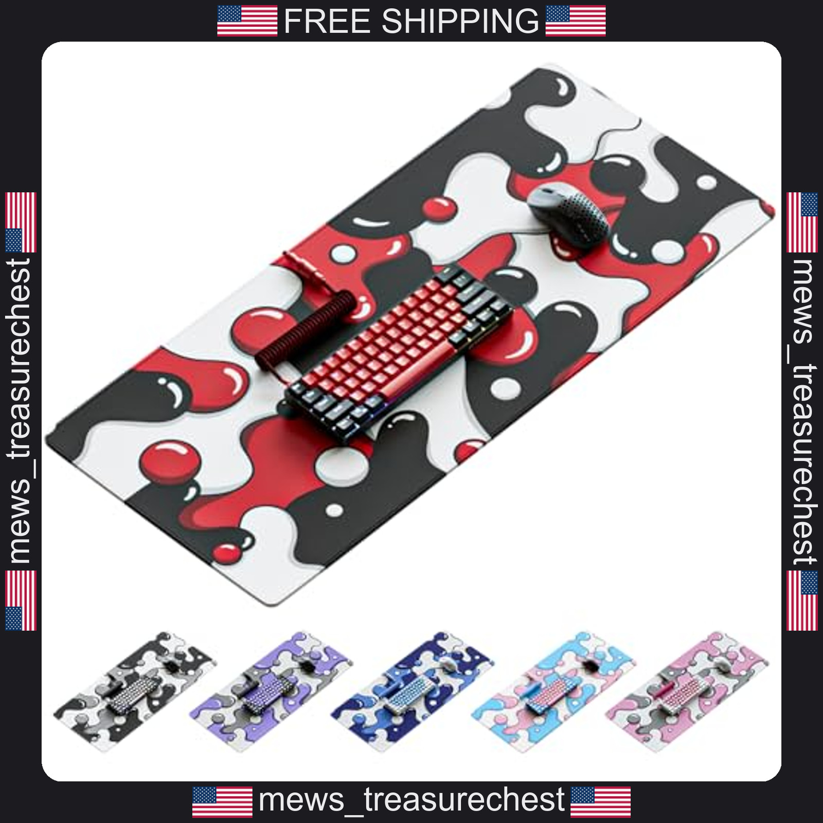 Gaming Mouse Pad Large Red XXL Desk Mat for Keyboard and Mouse