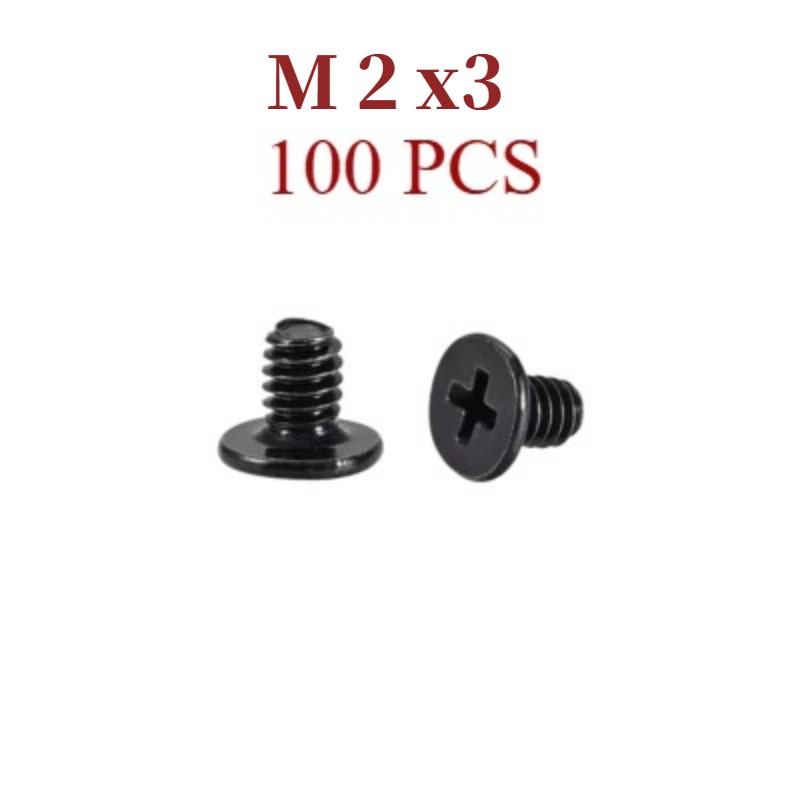 100pcs M2x3mm New Laptop Notebook Computer Screws Phillips Head Bolt Screw Black