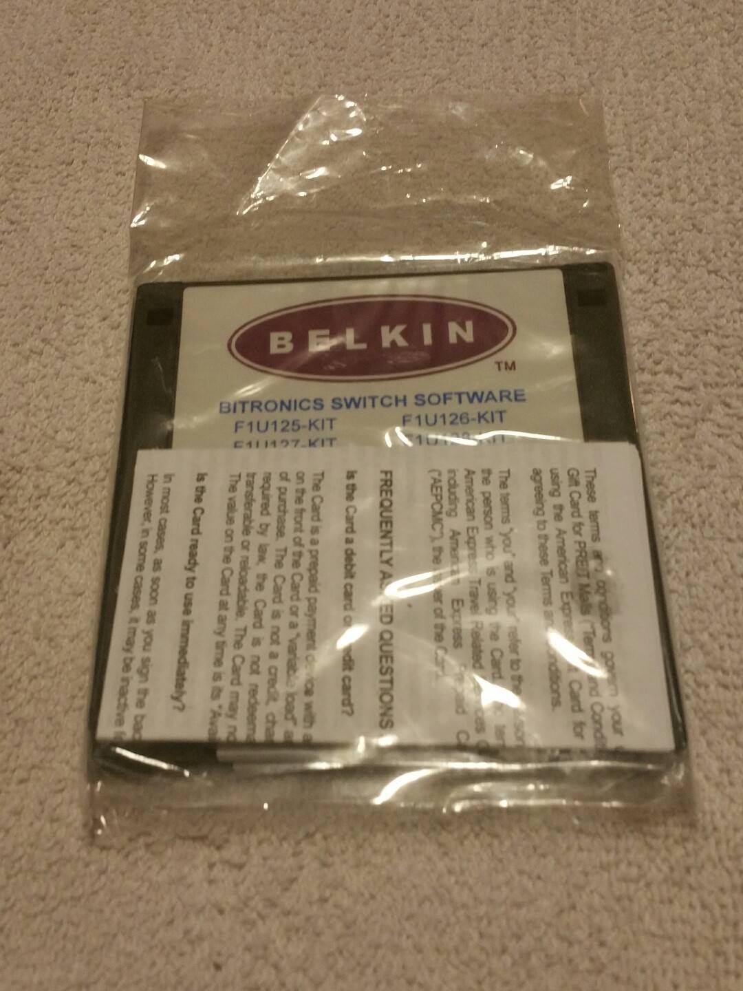 Belkin Bitronics Switch Disk Win 3.x F1U125-KIT F1U126-KIT F1U127-KIT F1U128-KIT