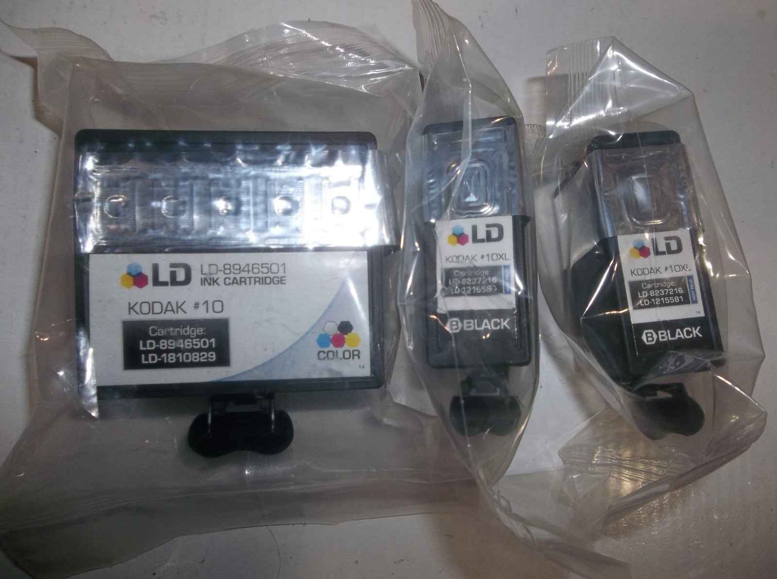 LD Compatible Ink Cartridges Replacements for Kodak #10B #10C 3pk