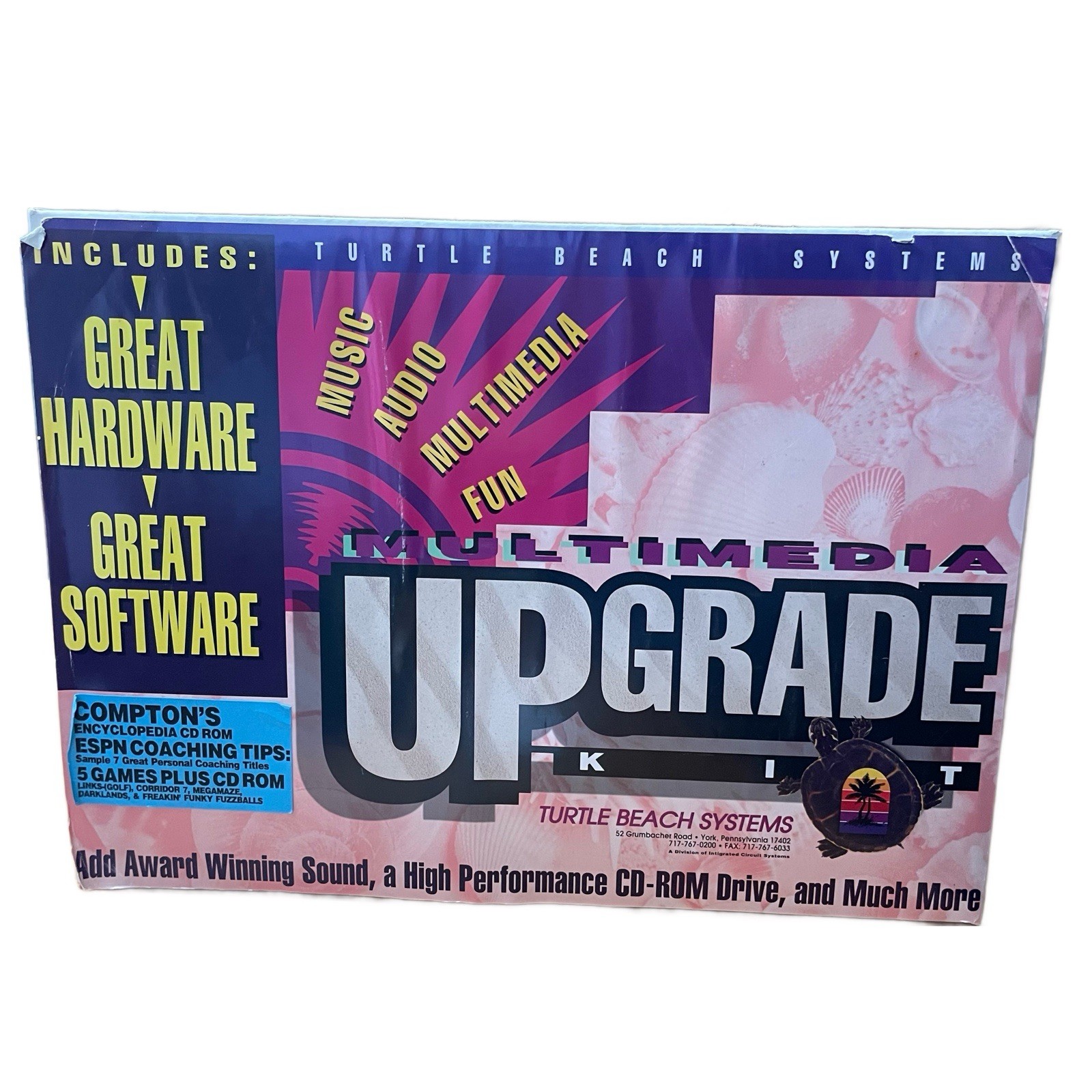 Vintage Turtle Beach Systems Multimedia Upgrade Kit CD-Rom Drive Game Sound Card