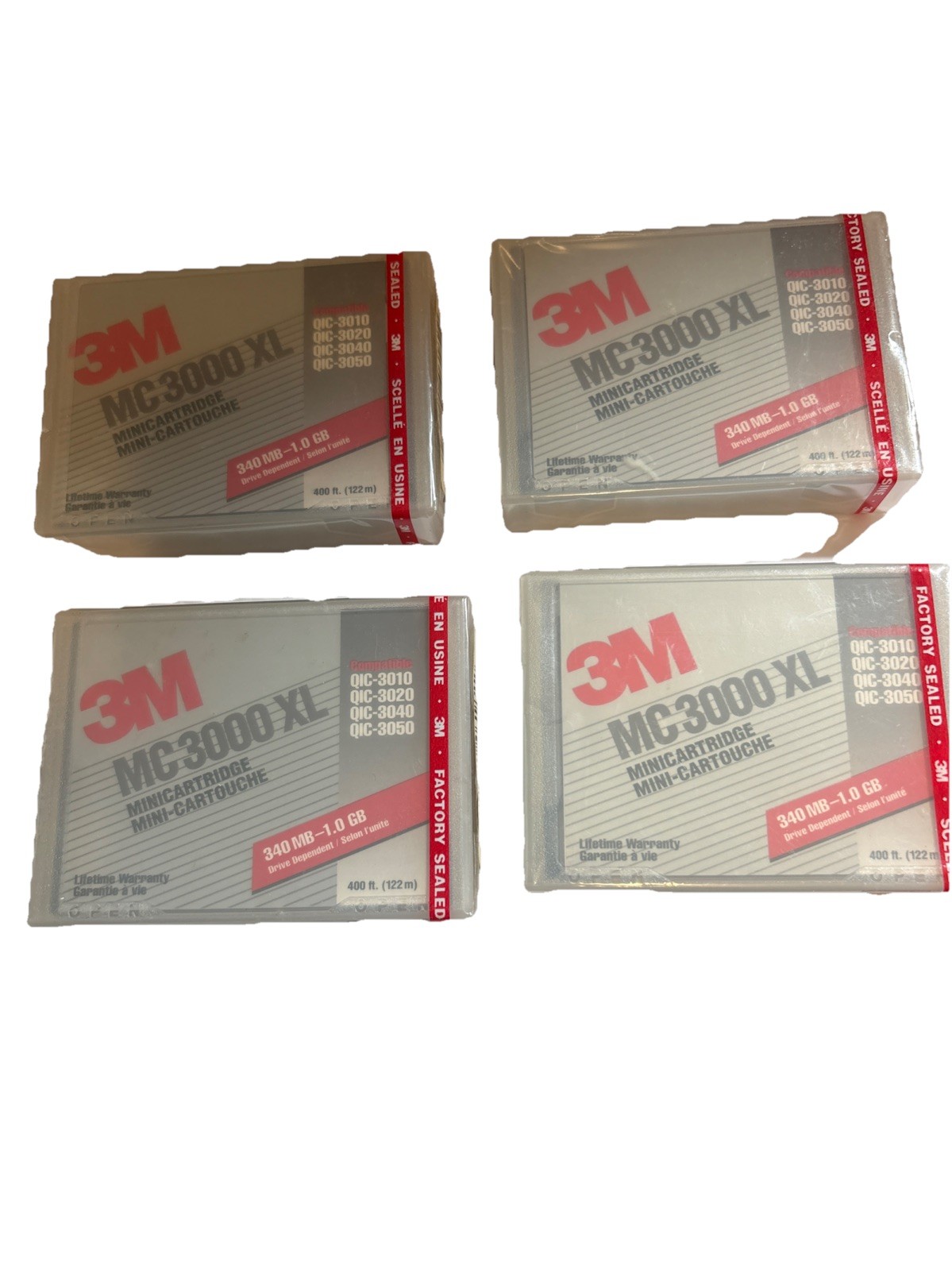 SEALED -3M MC 3000 XL PIMAT Formatted QIC-3010-MC 340MB Mini Data Cart. Lot Of 4