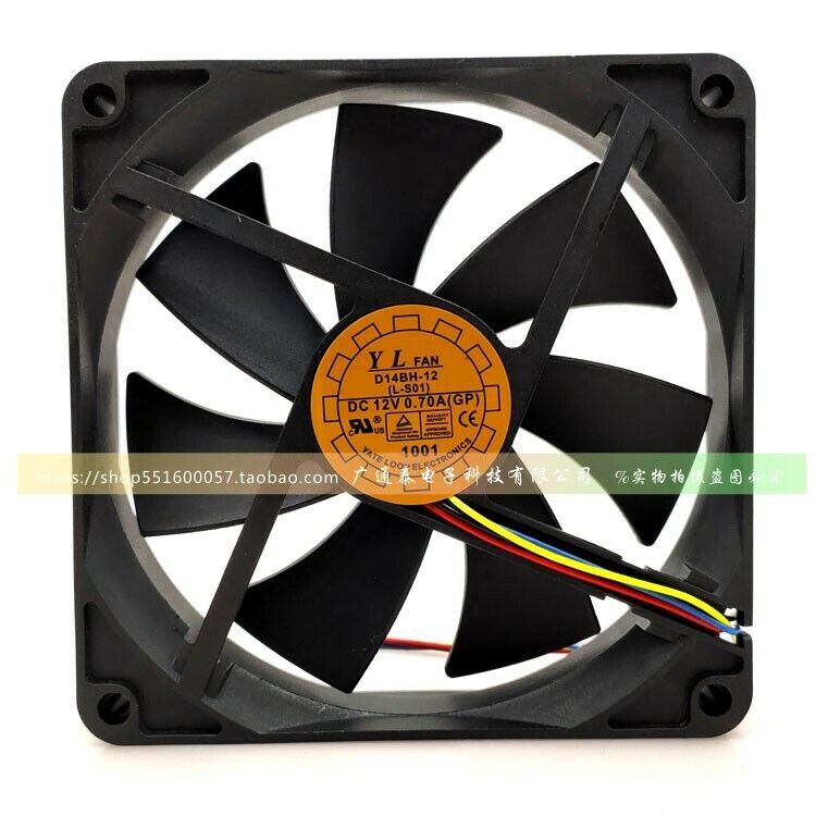 1PC D14BH-12 Fan DC 12V 0.70A 140*140*25mm Yate Loon 4wire