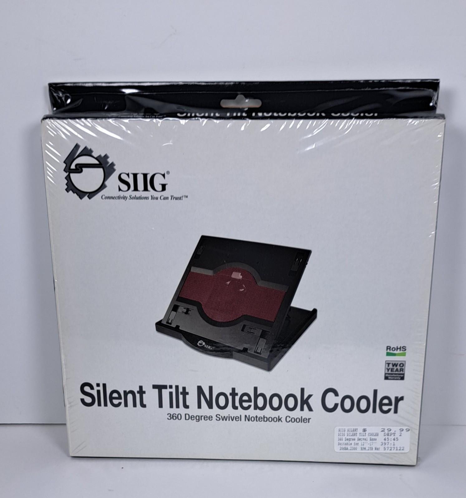SIIG Silent Tilt Notebook Cooler Laptop Cooling 360 degree swivel Pad
