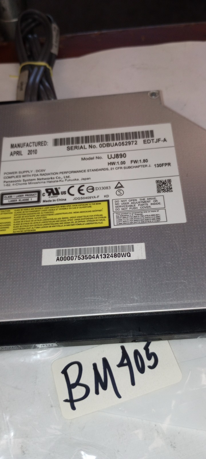 Genuine Panasonic UJ890 EDTJF-A DVD-RW Laptop Drive + cable
