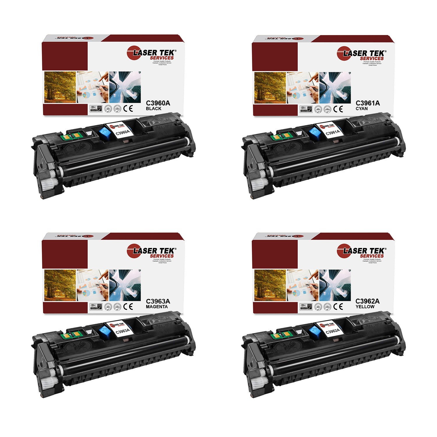 4Pk LTS 122A B C M Y Compatible for HP LaserJet 1500 1500L Toner Cartridge