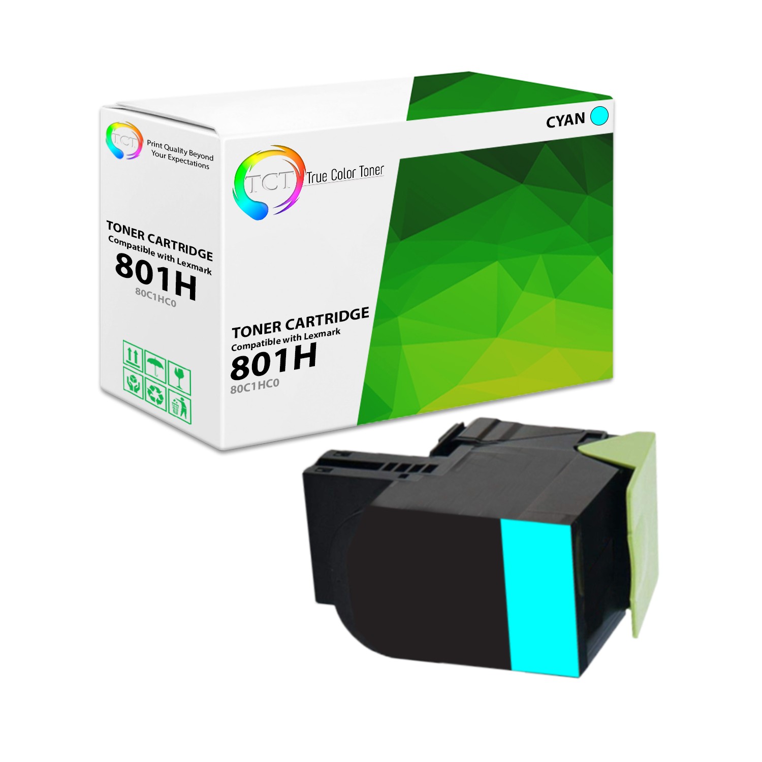 TCT 801H For Lexmark 80C1HC0A CX410de CX410dte CX410e Cyan Premium Compatible