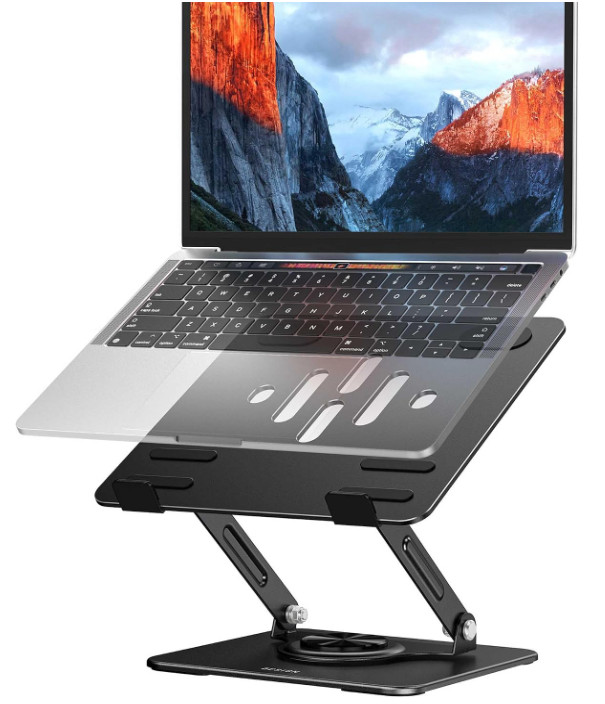 Soporte Portátil 360° Ajustable y Plegable para Laptop 10-14", Negro
