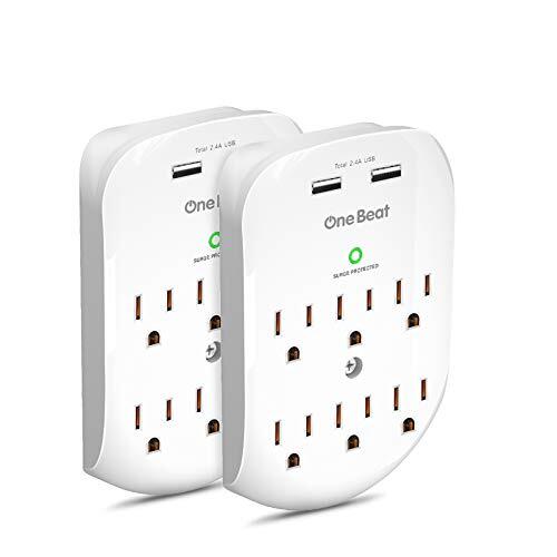 2 Pack 6-Outlet Wall Surge Protector, Multi Plug Outlet Extender, Outlet Wall...