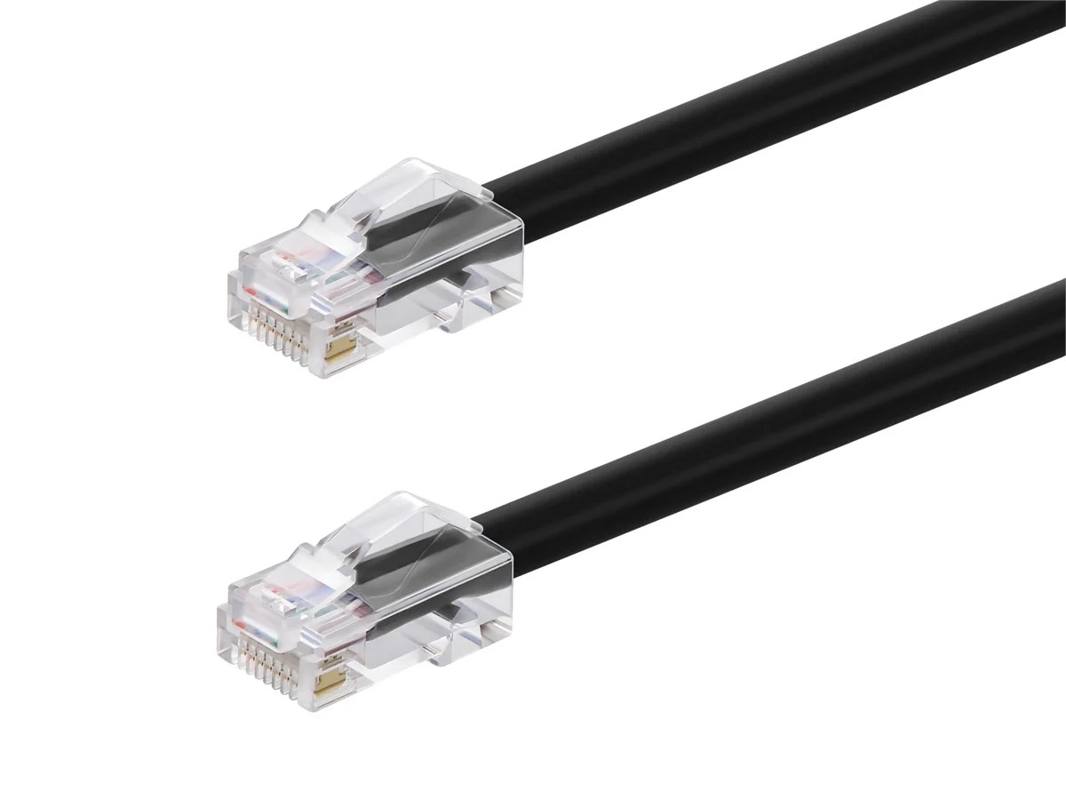 Monoprice Cat6A Patch Cable 100ft Black 26AWG 10G RJ45 Non-Booted Ethernet Cord