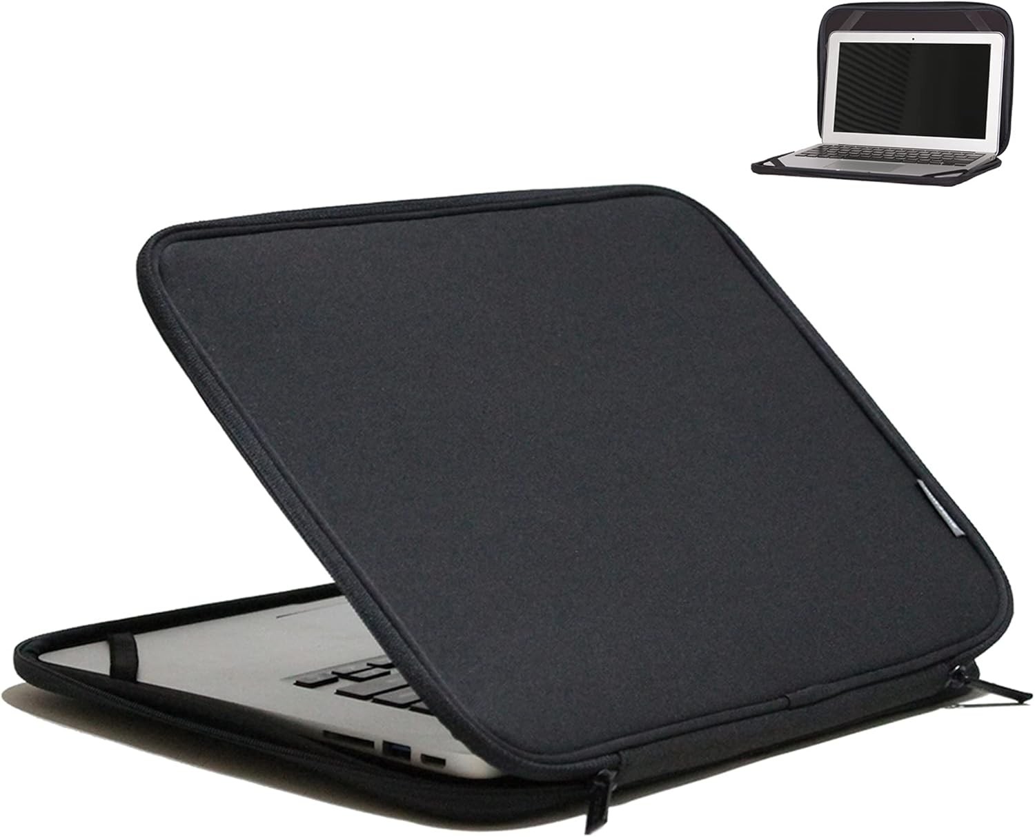 11.6-Inch Laptop Sleeve Case Foldable Slim Chromebook Cover Protective Bag - Bla