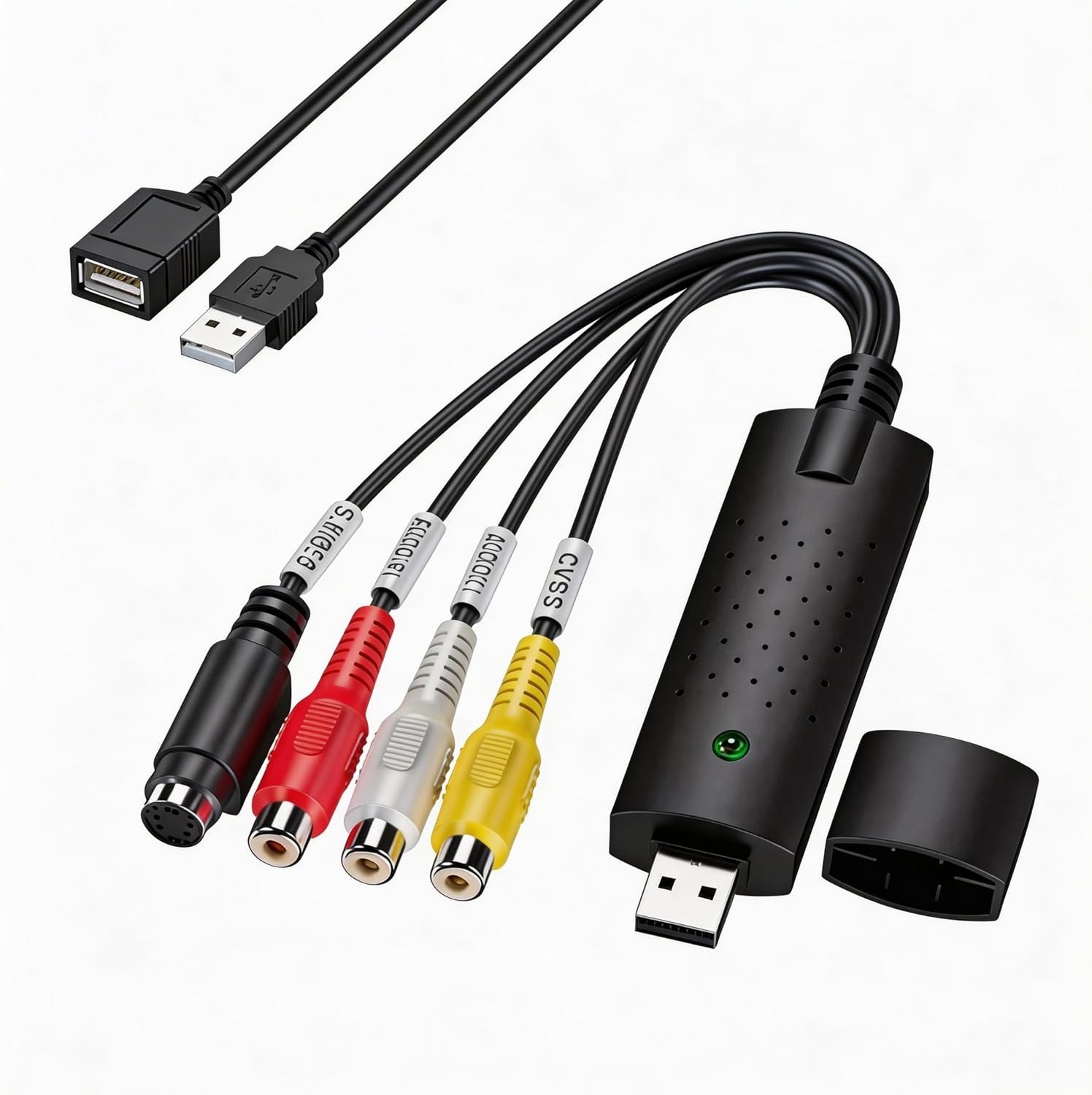 VHS to Digital Converter USB Video Capture Card RCA to USB Transfer Device 