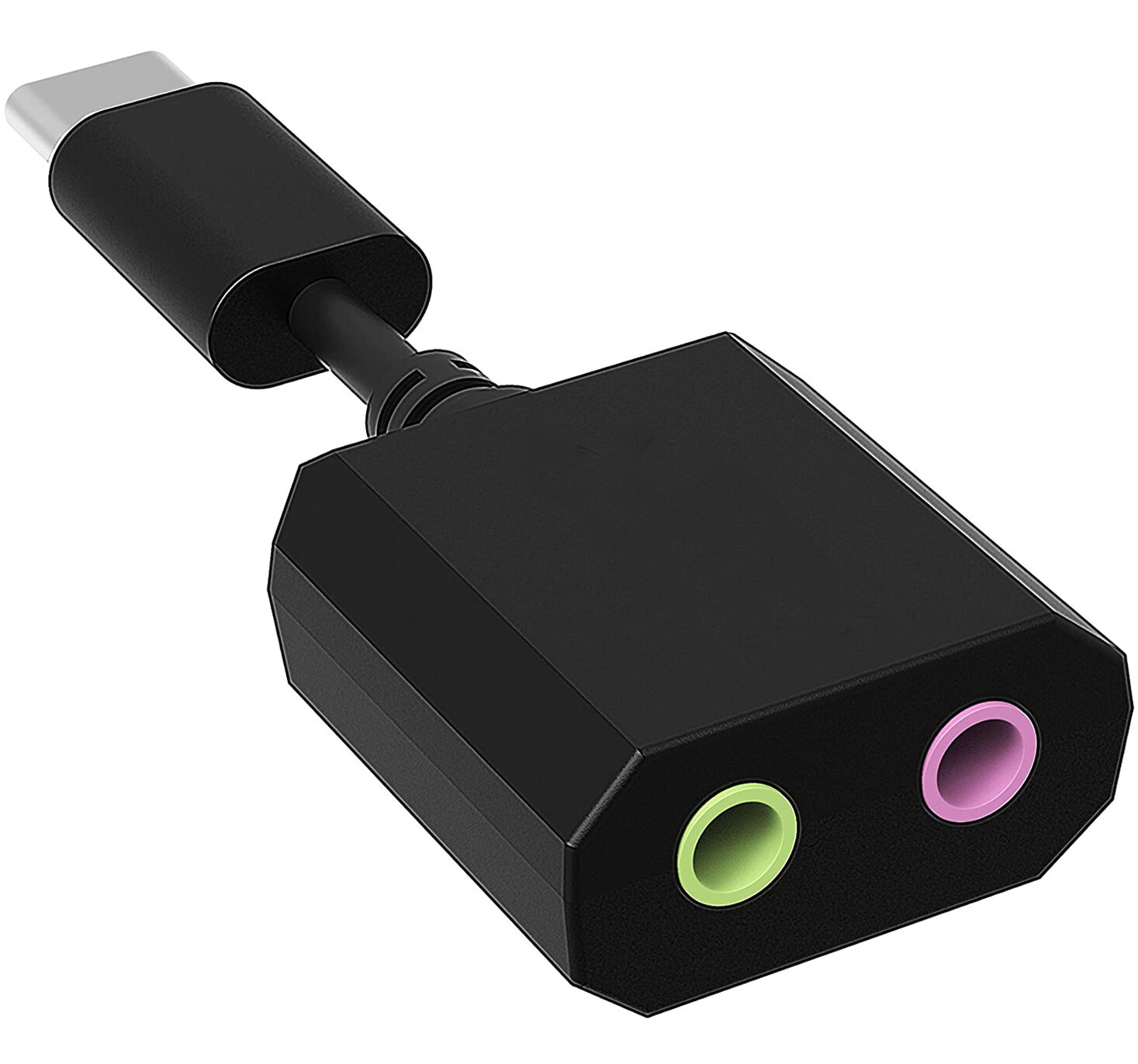 External USB C Type-C Stereo Sound Card Adapter w/Mic Headphones Jack for Laptop
