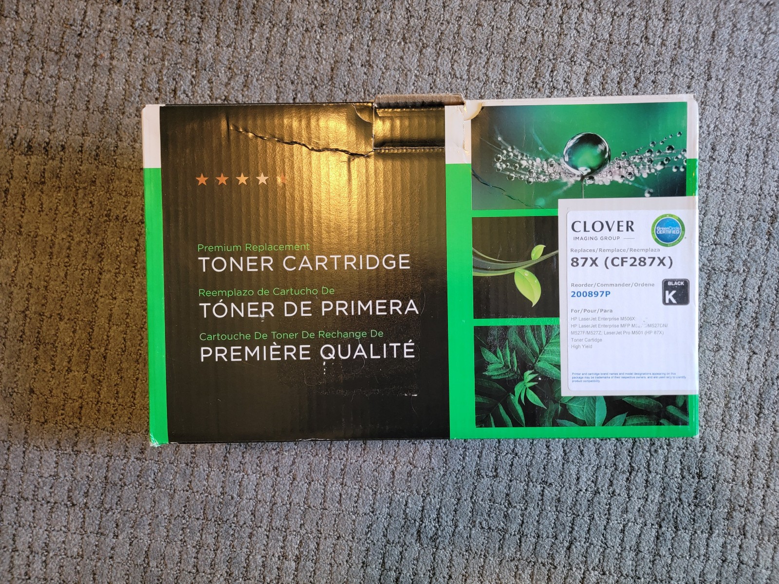 Clover Compatible 87X Black High Yield Toner Cartridge 200897P CF287X